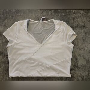 Athleta It’s A Wrap Crop Tee Bright White